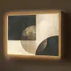 Abstract - Geometrische vormen - Zwart - Goud Light Box met batterij (Wandlamp) middel -z3d_website