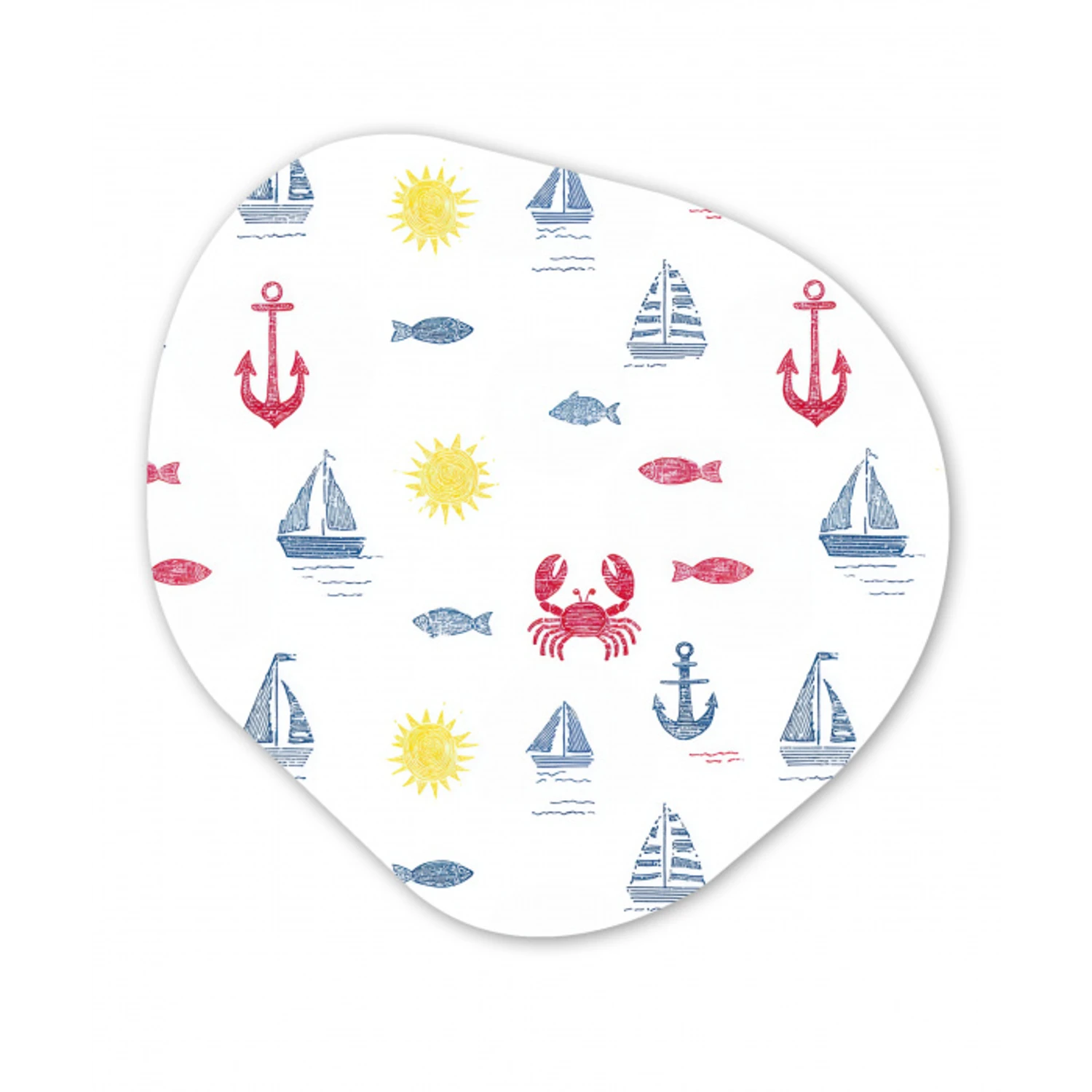 Nautisch - Illustraties - Kleurrijk Wandcirkel Organisch Forex 3mm klein 629 -3d