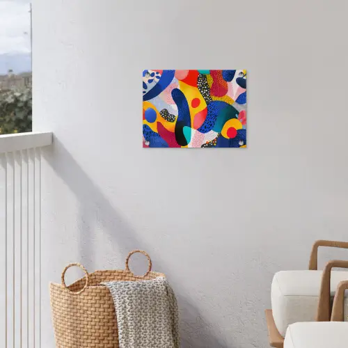 Vormen - Abstract - Stippels - Blauw tuinposter los doek klein -sfeer8