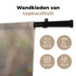 Roodborst - Tak - Bessen - Natuur Wandkleed katoen middel -sfeer2