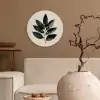 Laurierbladeren - Bloemknoppen - subtiel Wandcirkel kunststof plaat 5mm dik klein -sfeer1