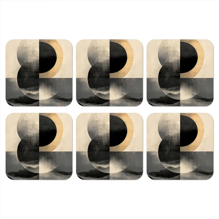 Cirkels - Schaduw - Abstract onderzetter kurk middel -3d