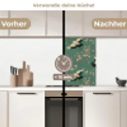 Kersenbloesem - Kraamvogels - Groen keuken achterwand 2 middel 865 -voor-na2_DE