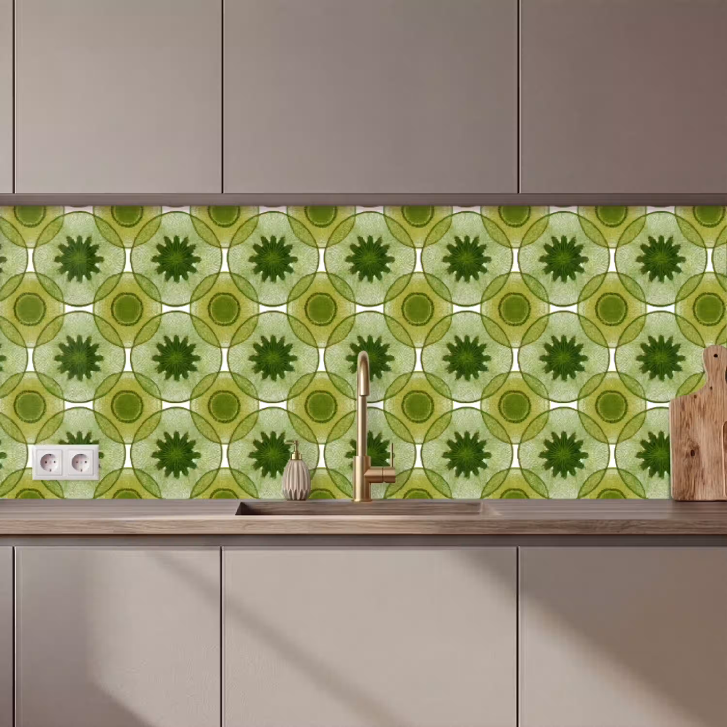 Cirkels - Patroon - Groen keuken achterwand 2 middel 871 zz_3dshopping