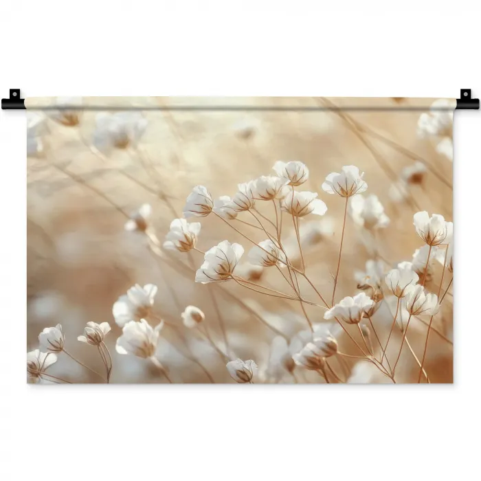 Wilde - Bloemen - Wit Wandkleed katoen klein -zz3d