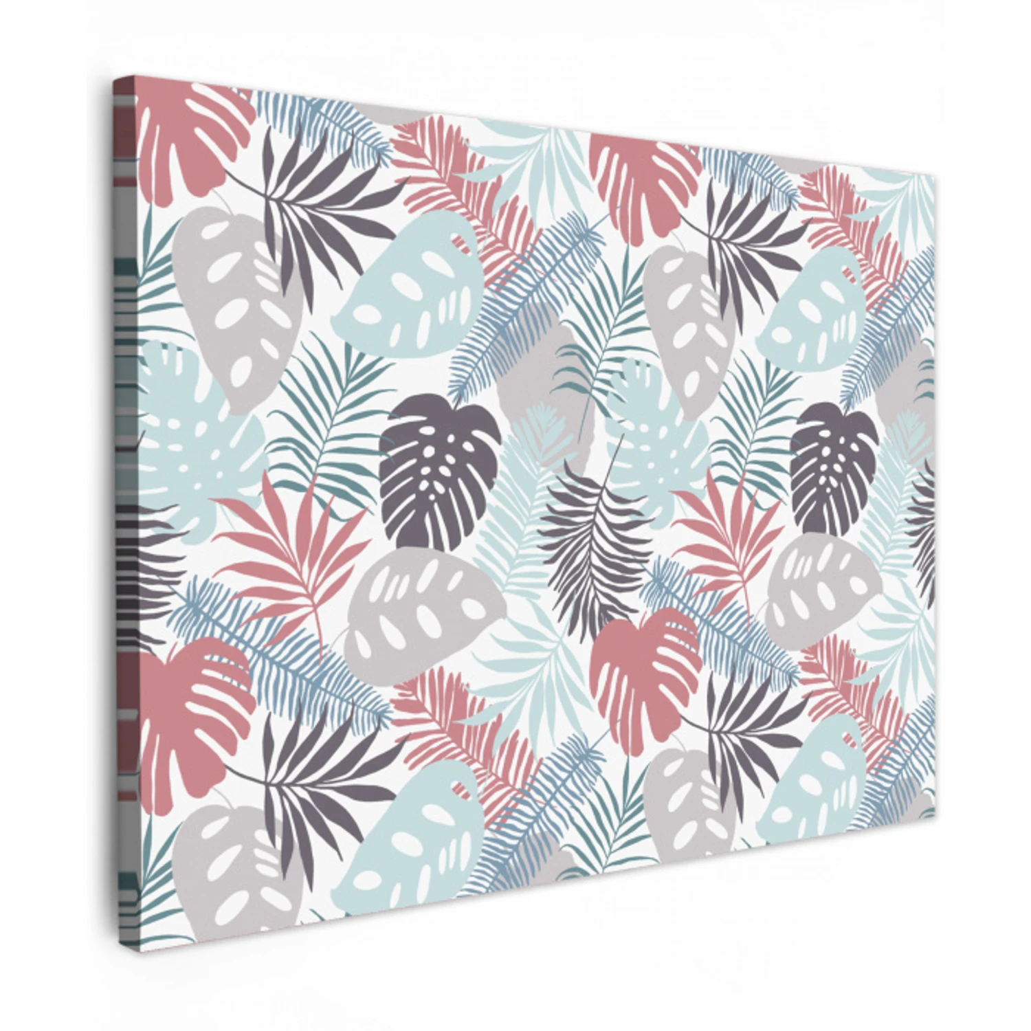 Inductie beschermer - Bladeren - Pastel - Jungle - Afdekplaat voor kookplaat Tuinposter op houten frame 2 cm dik klein -3d