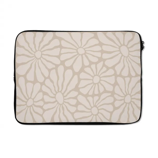 Laptop hülle - Floral - Druck - Beige - Braun - Minimalistisch