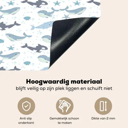 Oceaan - Walvis - Orka - Blauw Inductie beschemer met haakjes klein 777 -ky-onderkant-nl