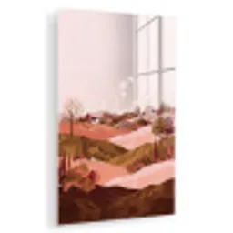 Heuvellandschap - Grafisch - Terracotta plexiglas 5mm klein -zzzproduct_nieuw