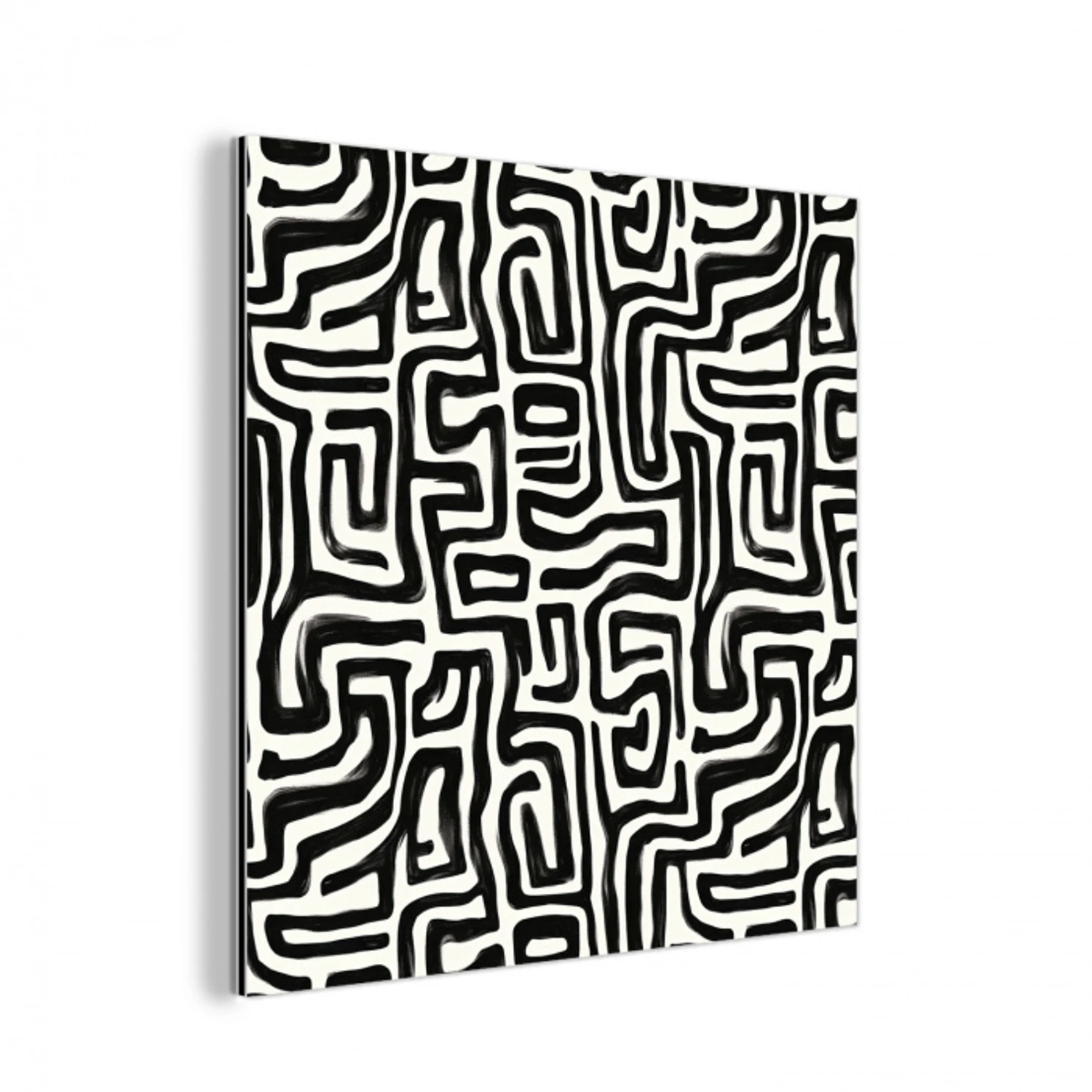 Grafisch - Lijnen - Zwart - Wit aluminium wit klein 46 -3d