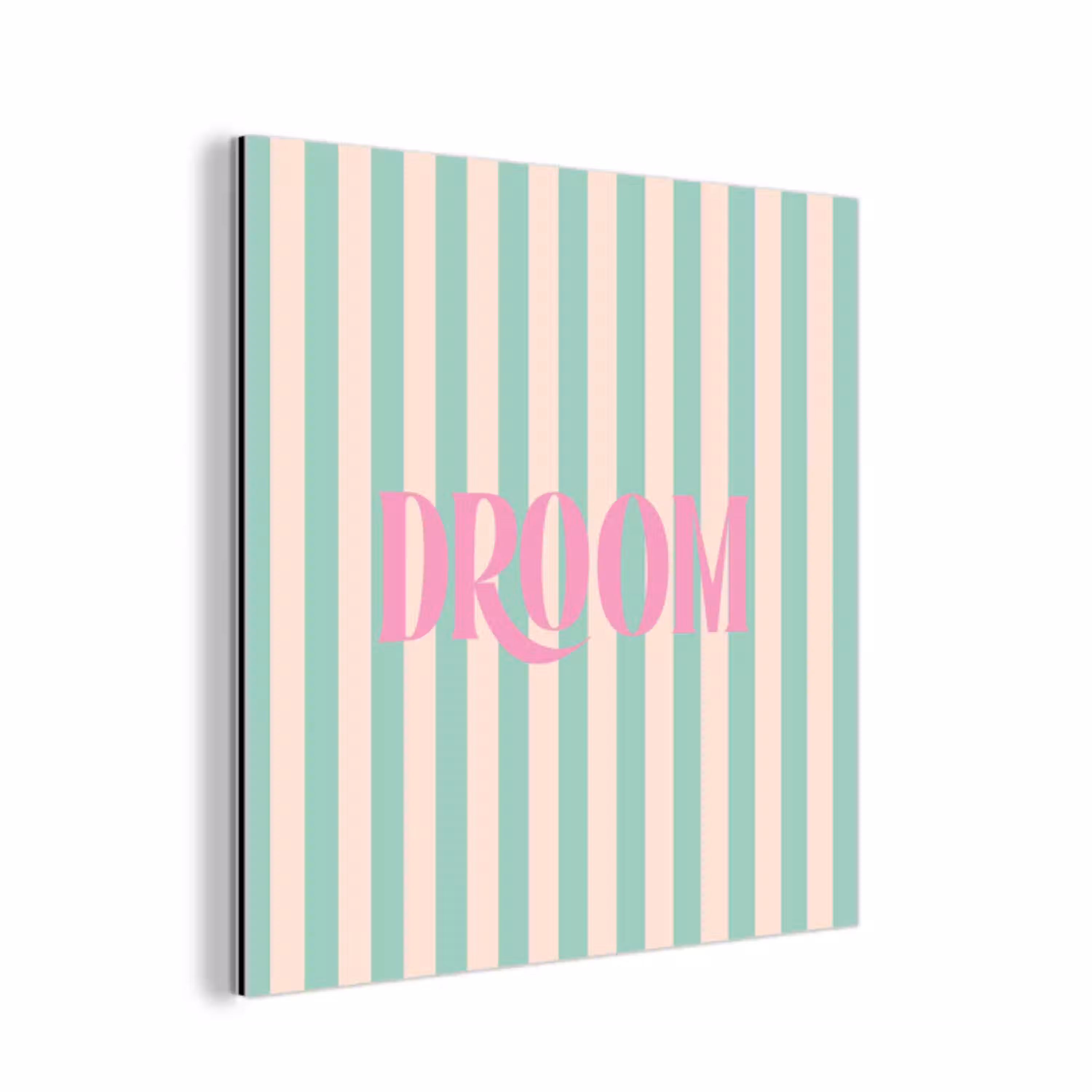 Roze - Groen - Strepen - Droom aluminium wit klein -3d