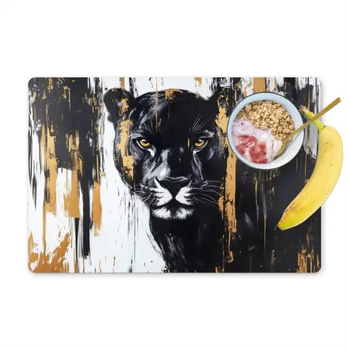 Panter - Zwart - Abstract - Verfstreken Placemat vinyl groot -zzzproduct_Kitchenyeah-website