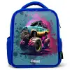 Monster Wheels Kinderrugzak - Blauw middel -3d