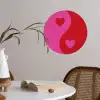 Minimalistisch - Rood - Roze - Hartjes Wandcirkel behangsticker klein -sfeer3