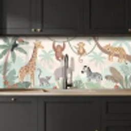 Jungle - Dieren - Groen keuken achterwand 2 middel -sfeer1