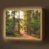 Bos - Pad - Bomen - Groen - Zon - Natuur Light Box met batterij (Wandlamp) middel -z3d_website