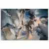 Marmer - Grijs - Blauw - Luxe - Goud poster papier klein -3d