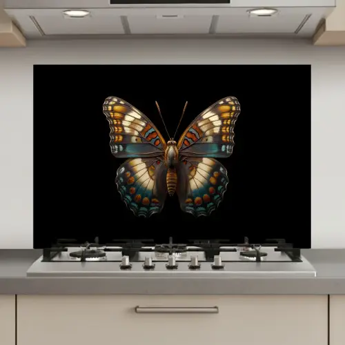 Vlinder - Kleurrijk - mozaïekachtig keuken achterwand spatscherm klein -3d_website