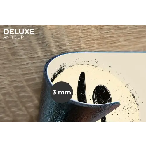 Zwart - Bestek - Rondje Placemat vinyl groot -closeup