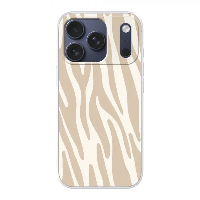 Telefoonhoesje - Zebraprint - Beige - Wit - Dierenprint