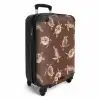 Patronen - Schildpadden op bruine achtergrond NBS - Handbagage koffer - Kinderen Unisex middel -productfoto_3d