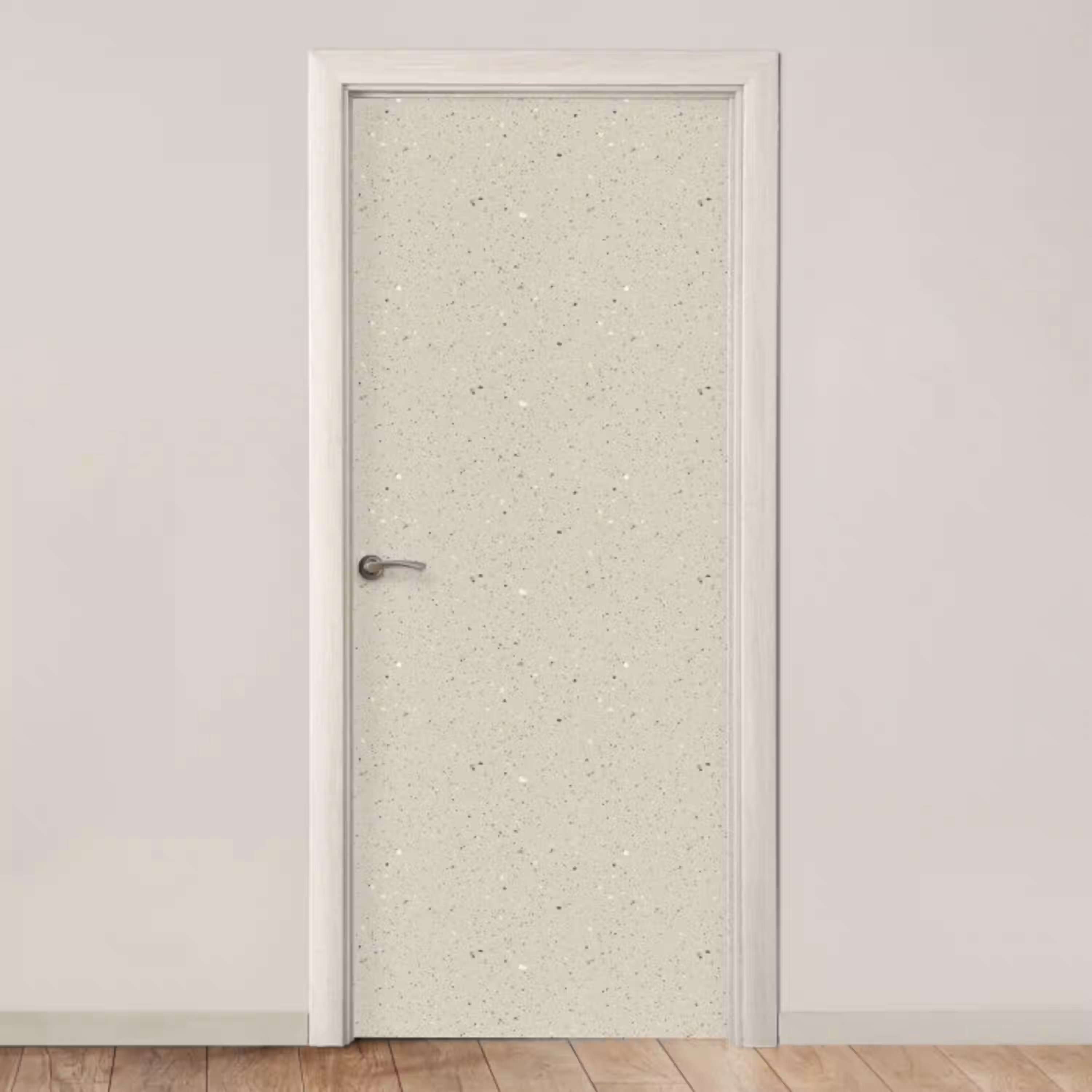 Lichtbeige - Terrazzo - Grijs deurposter klein 289 -3d_beige