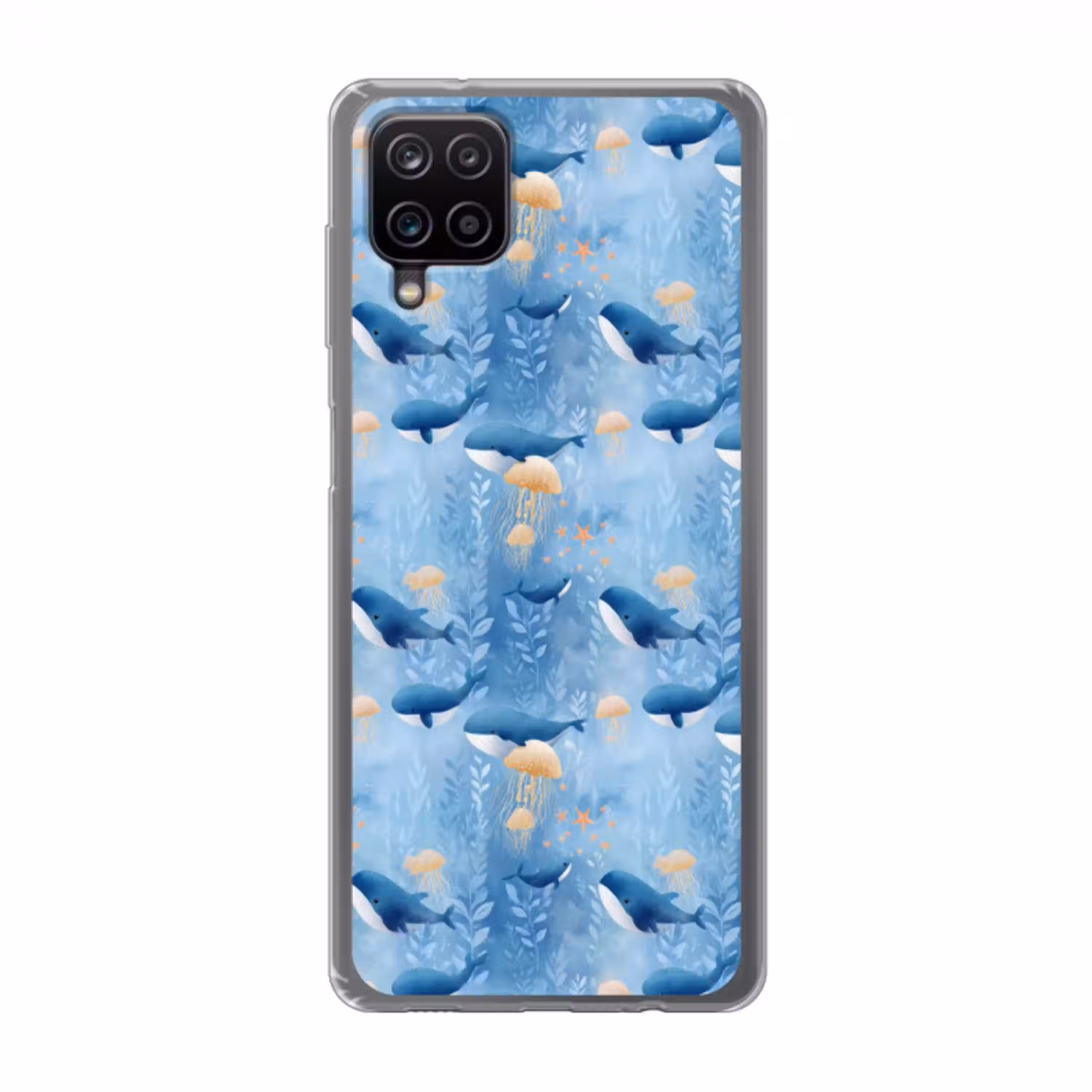 Walvissen - Oceaan - Blauw Telefoonhoesje Samsung Galaxy A12 klein 372 -3d