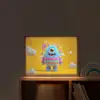 Monster - Snoep - Geel - Kleurrijk Light Box met batterij (Wandlamp kind) middel -sfeer1_kind