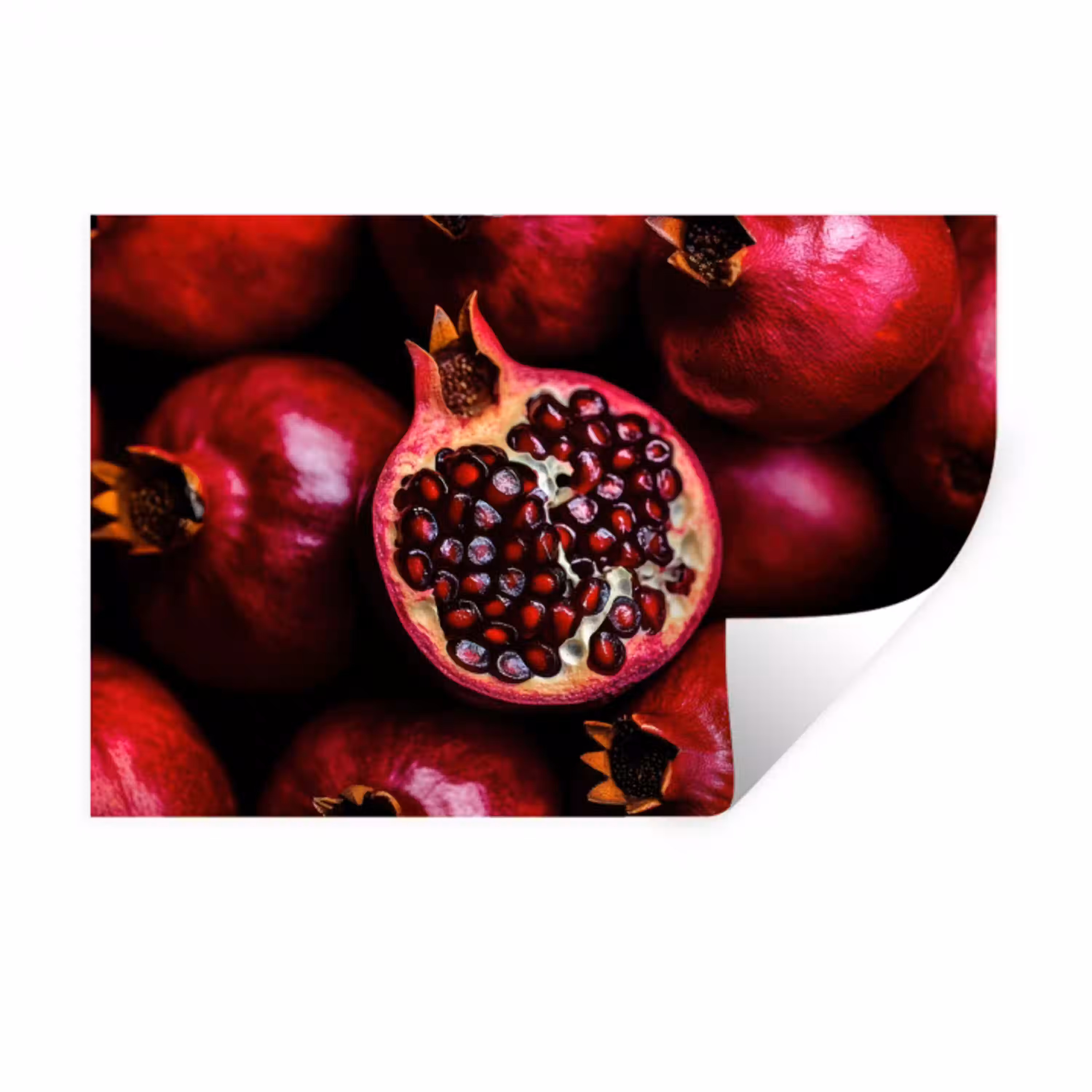 Granaatappel - Rood - Fruit Muursticker klein -3d