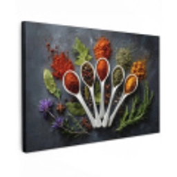 Lepels - Wit - Poeder - Kruiden Tuinposter op houten frame 2 cm dik klein -3d