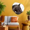 Portret - Paard - Elegant Wandcirkel Organisch Aluminium middel -sfeer4