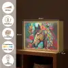 Paard - Bloemen - Schilderij - Natuur - Verf Light Box met batterij (Wandlamp kind) middel -USP_websiteoverzichtNL
