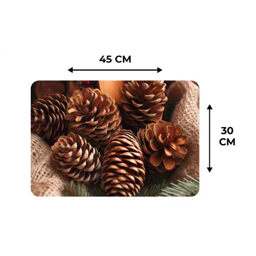 Dennenappels - Boom - Winter - Natuur - Bruin Placemat vinyl groot -specs