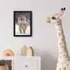 Tijger - Landschap - Sneeuw - Winter - Dieren fotolijst zwart zonder passe partout klein -usfeer4_kinderkamer