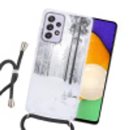 Bos - Sneeuw - Pad - Winter - Stilte Hoesje Samsung Galaxy A52 5G met koord klein -sfeer1