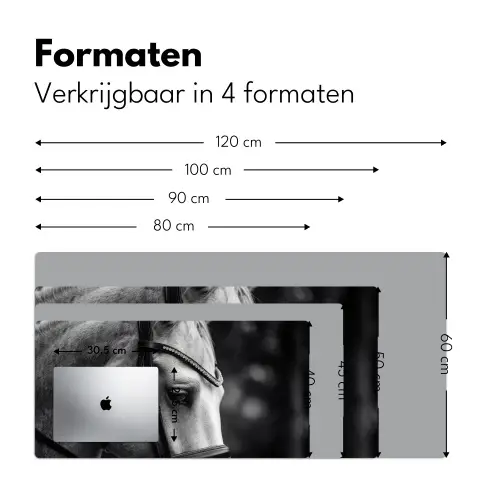 Paard - Schimmel - Portret Muismat XXL klein -sfeer5