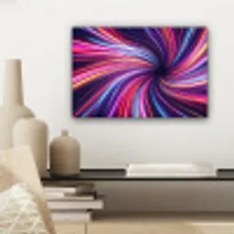 Abstract - Swirl - Futuristic - Neon canvas 2cm klein -sfeer6