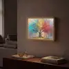 Boom - Kleurrijk - Grijs - Modern Light Box met batterij (Wandlamp) middel -sfeer1