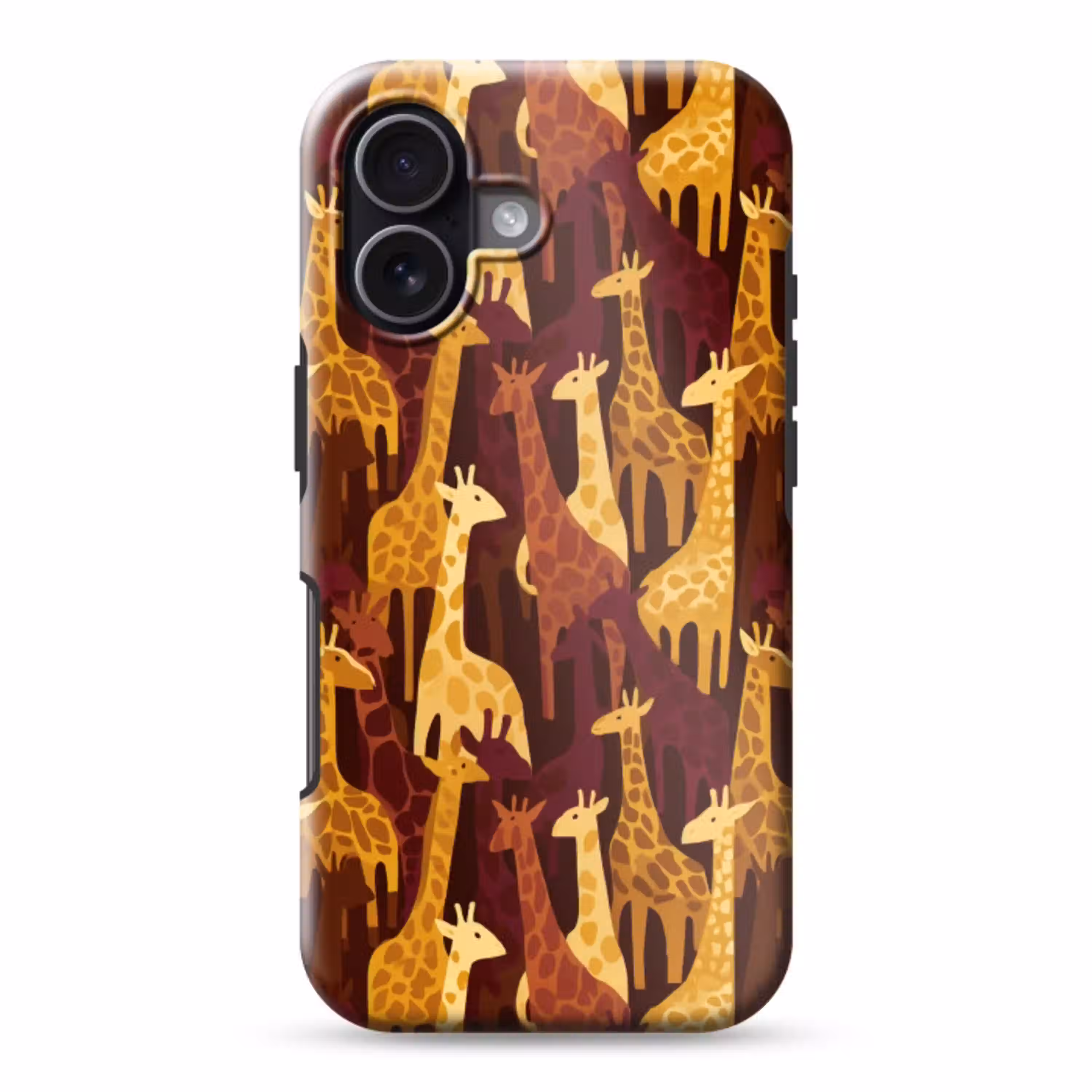Bruin - Giraffen - Safari - Patroon Toughcase MagSafe Apple iPhone 17 klein 1017 -3d