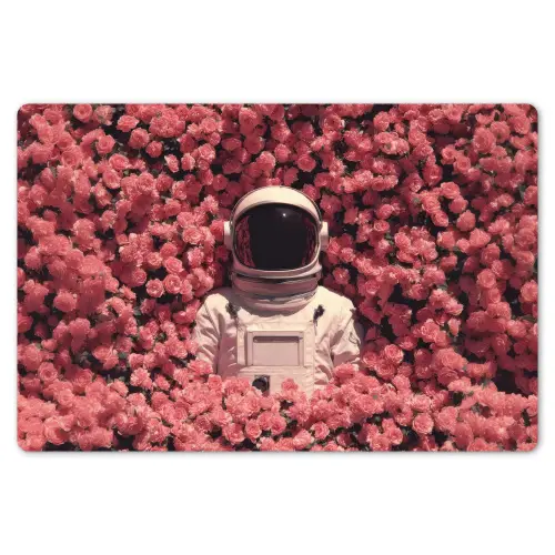 Bloemen - Roze - Astronaut Placemat vinyl groot -zzsfeer1_Kitchenyeah-website