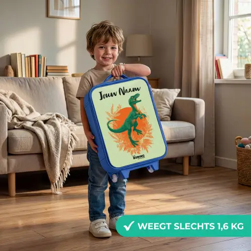 Dino - Natuur - Groen Kinderkoffer - Blauw klein -sfeer2_NL