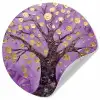 Levensboom - Boom - Paars - Goud - Modern Wandcirkel behangsticker klein -3d