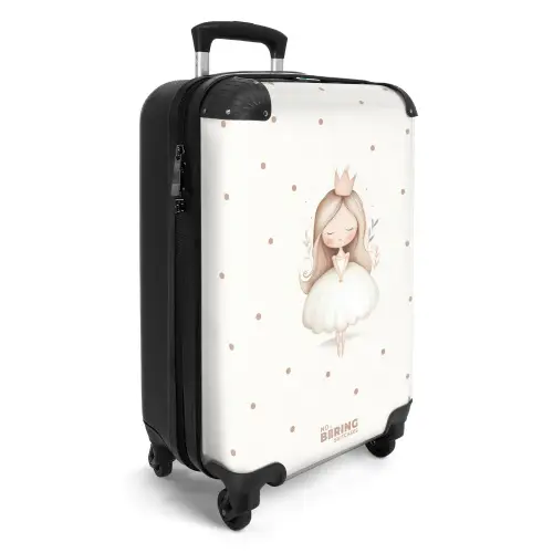 Ballerina prinses tussen beige stippen NBS - Handbagage koffer - Kinderen Unisex middel -productfoto_3d