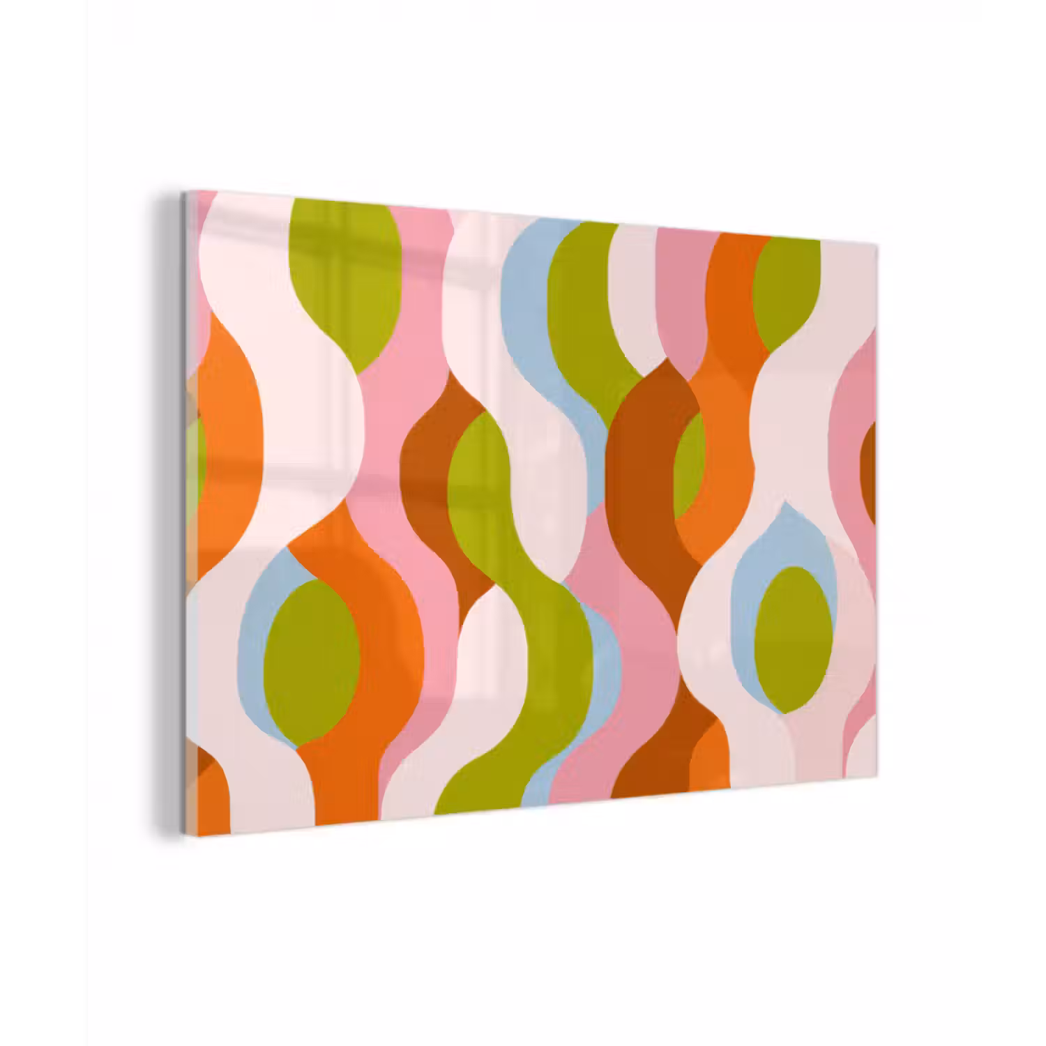 Glasbild - Abstrakt - Formen - Rosa