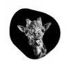 Giraffe - Dier - Zwart - Wit Wandcirkel Organisch Forex 3mm klein -3d