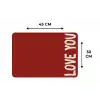 Schuin - Loveyou - Rood Placemat vinyl groot -specs