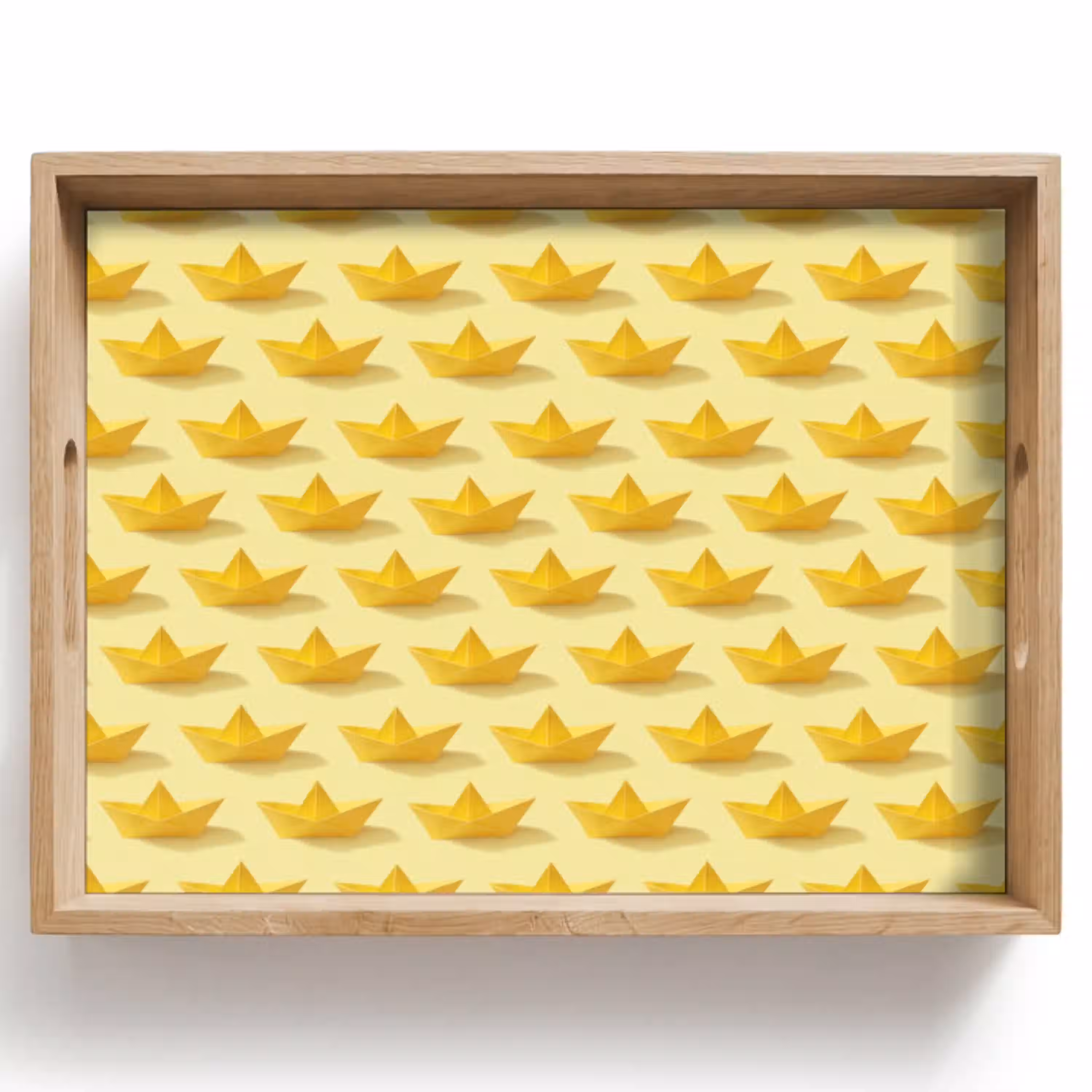 Bootjes - Origami - Creatief - Geel Dienblad Rechthoek middel 911 -z3d_shopping