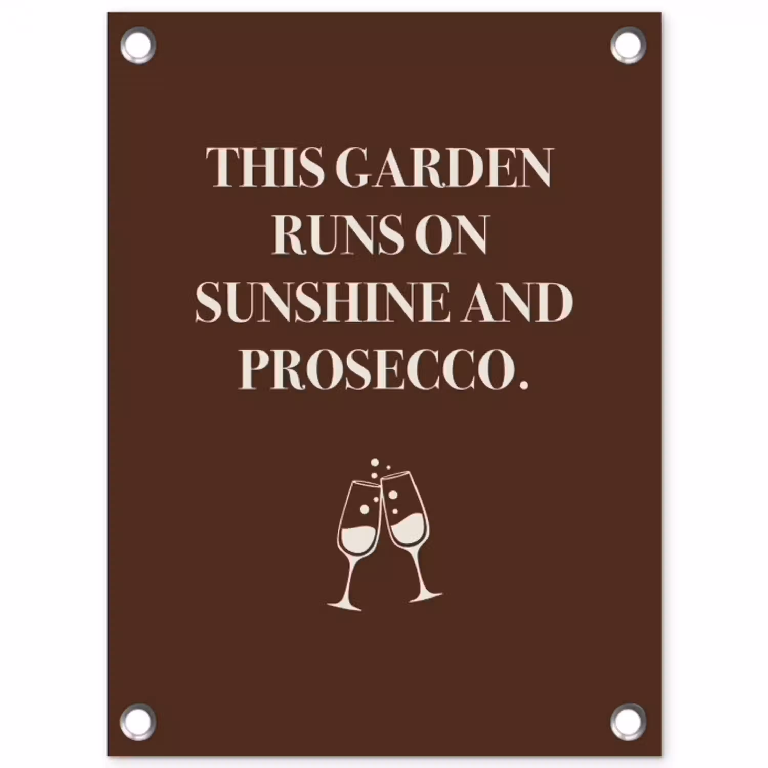Bruin - Zomer - Quote - Drinken tuinposter los doek klein -3d