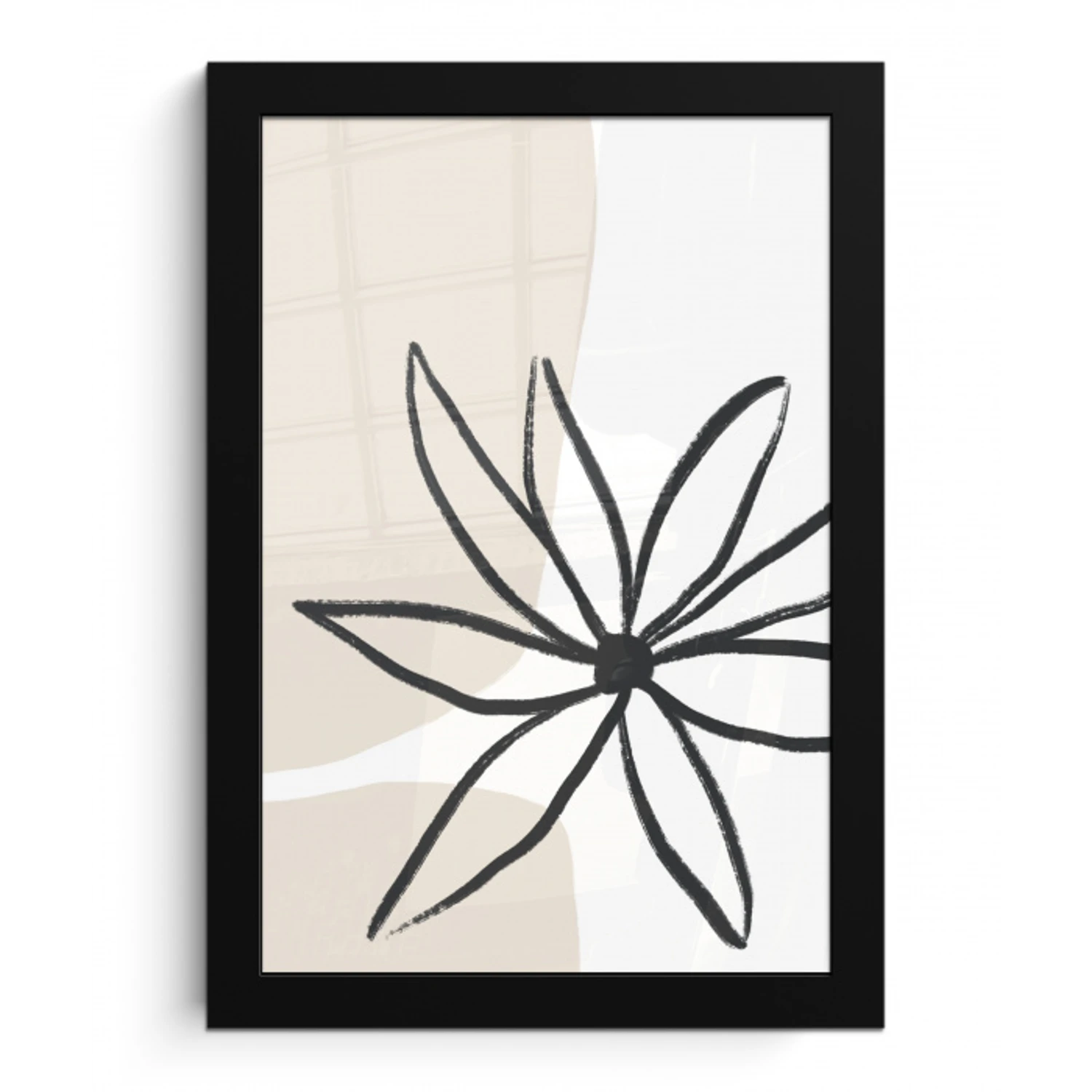 Bloemen - Minimalisme - Pastel fotolijst zwart zonder passe partout klein -3d