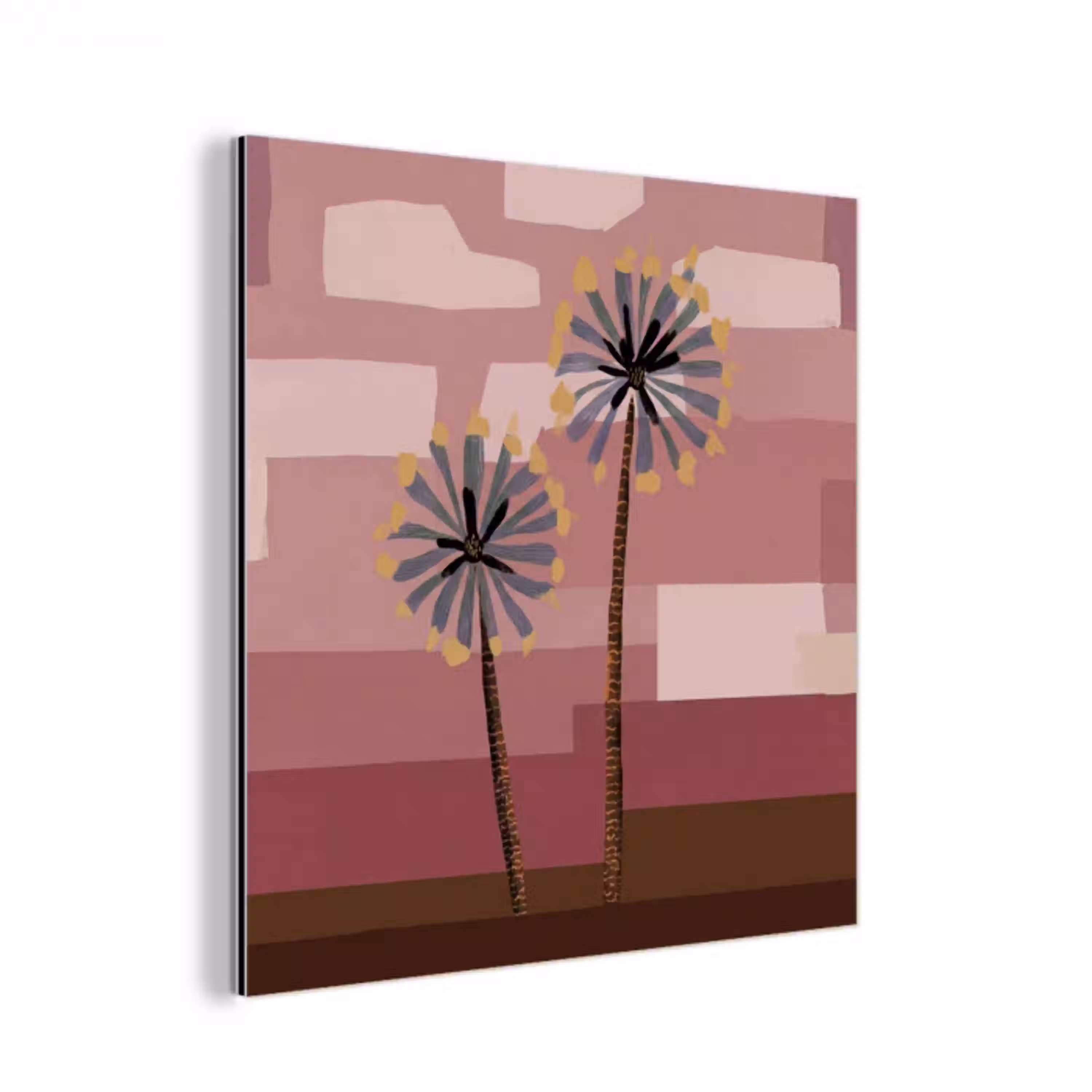 Illustratie - Bloemen - Vlakken - Abstract aluminium wit klein -3d